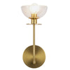 Sylvia Single Wall Light in Brushed Gold and Clear Glass