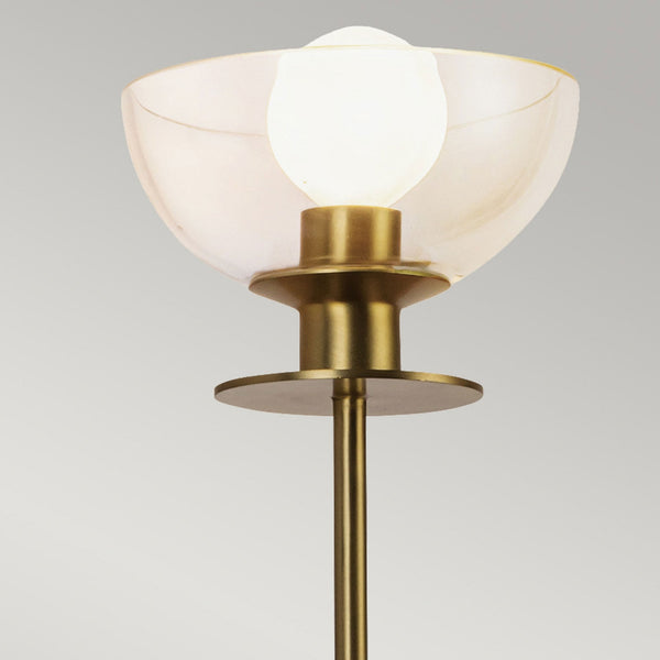 Sylvia Single Wall Light in Brushed Gold and Clear Glass