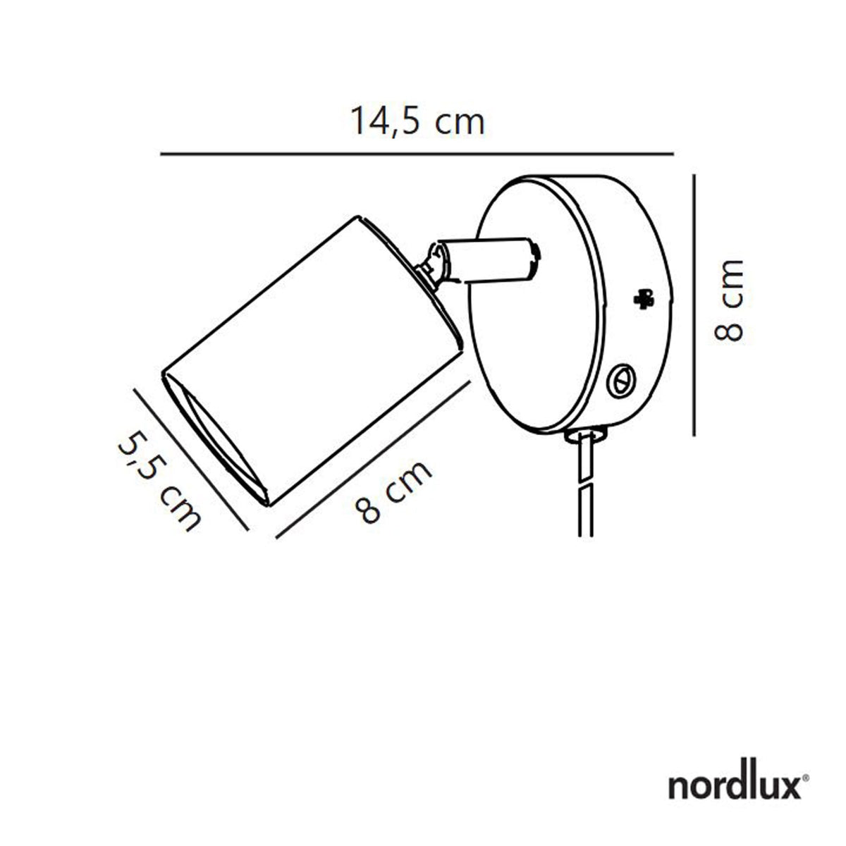 Explore Plugged Adjustable Wall Spotlight In White