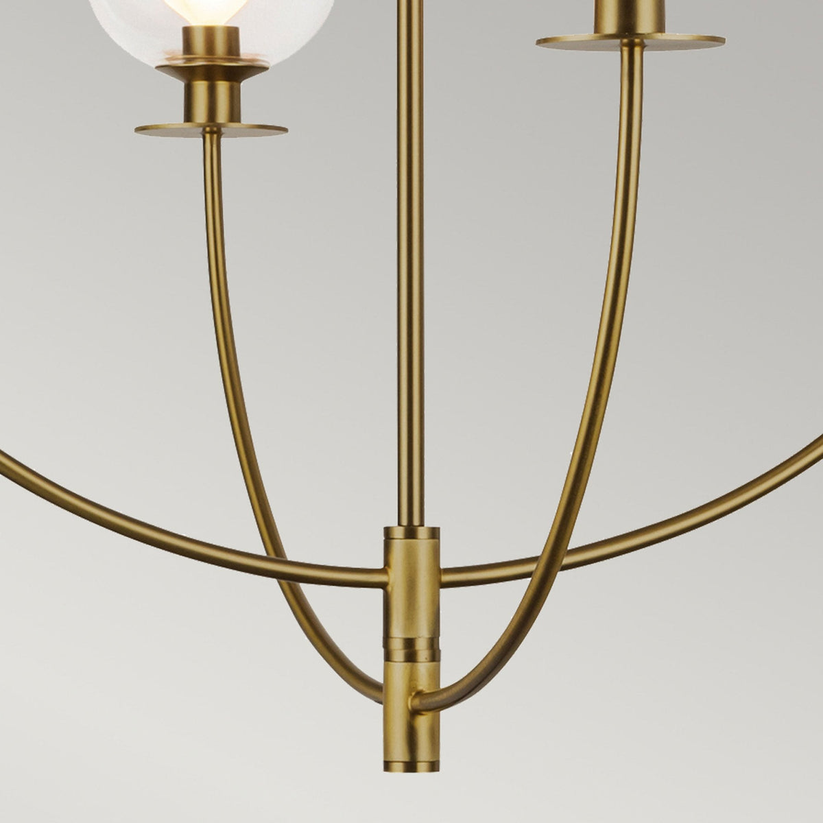 Sylvia Four Light Chandelier in Brushed Gold and Clear Glass
