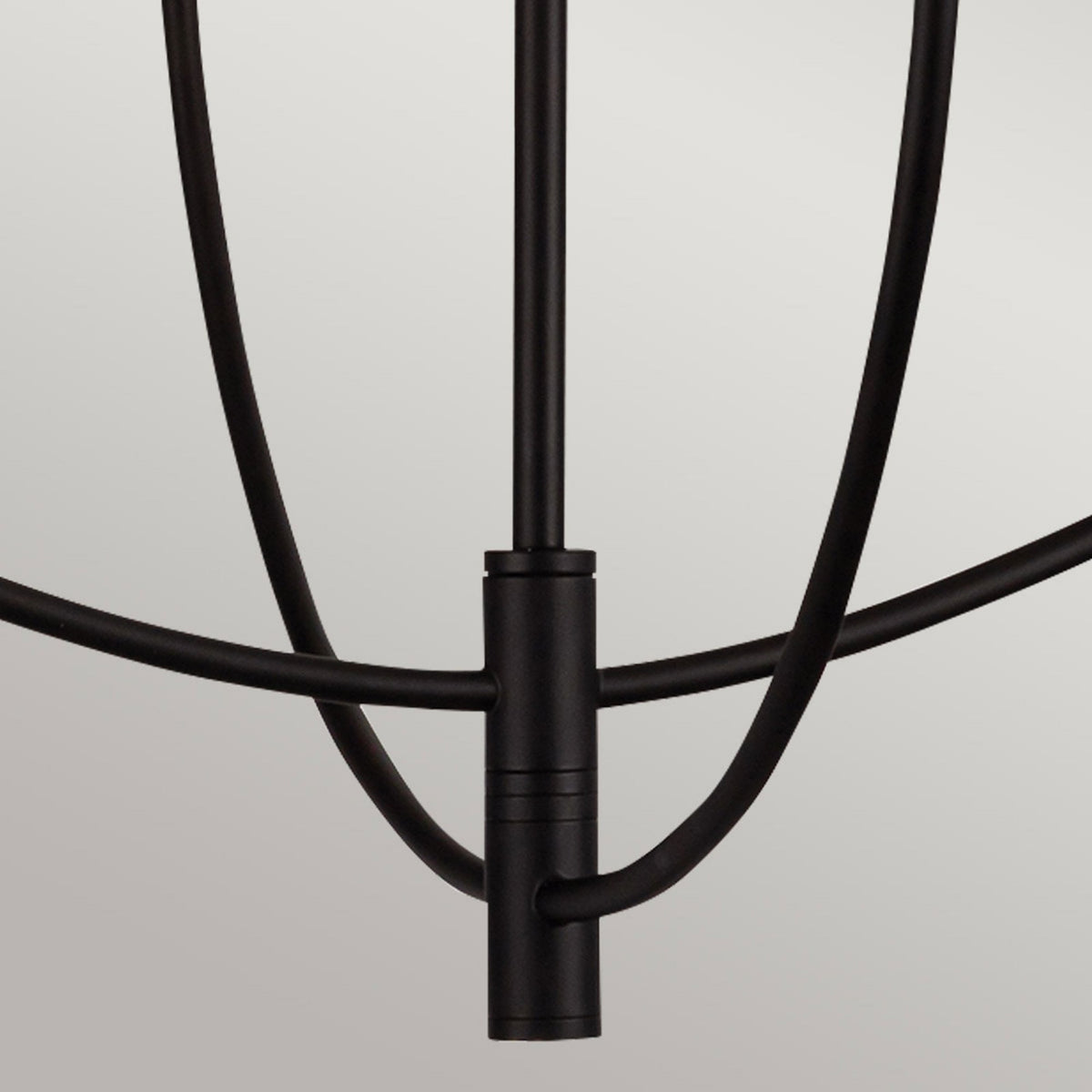 Sylvia Four Light Chandelier in Matte Black and Clear Glass