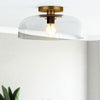 Sylvia Semi Flush Ceiling Light in Brushed Gold and Clear Glass