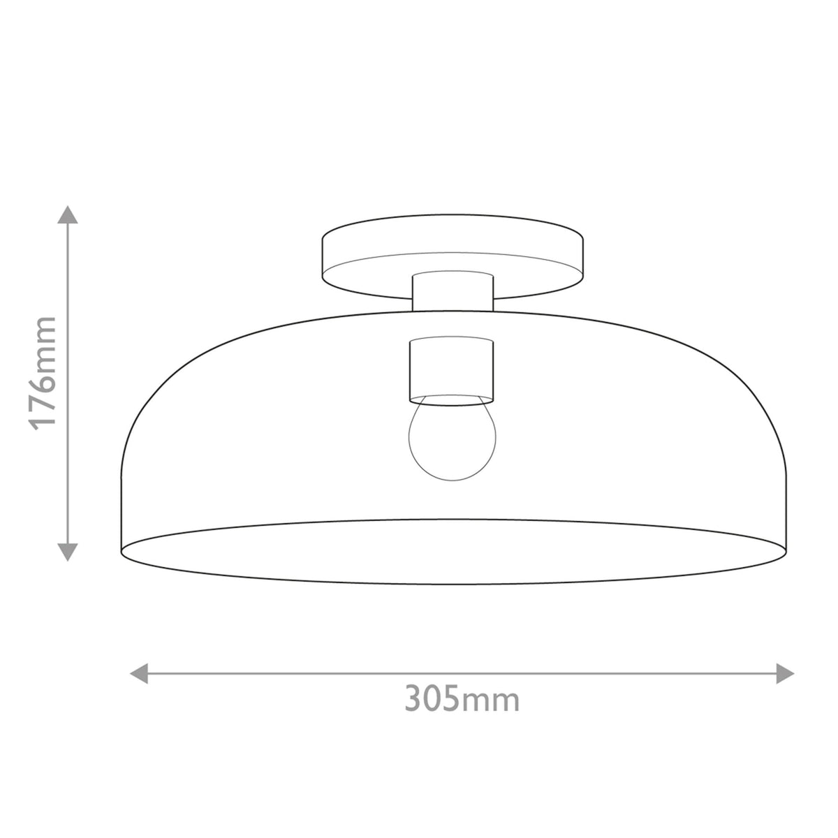 Sylvia Semi Flush Ceiling Light in Matte Black and Clear Glass