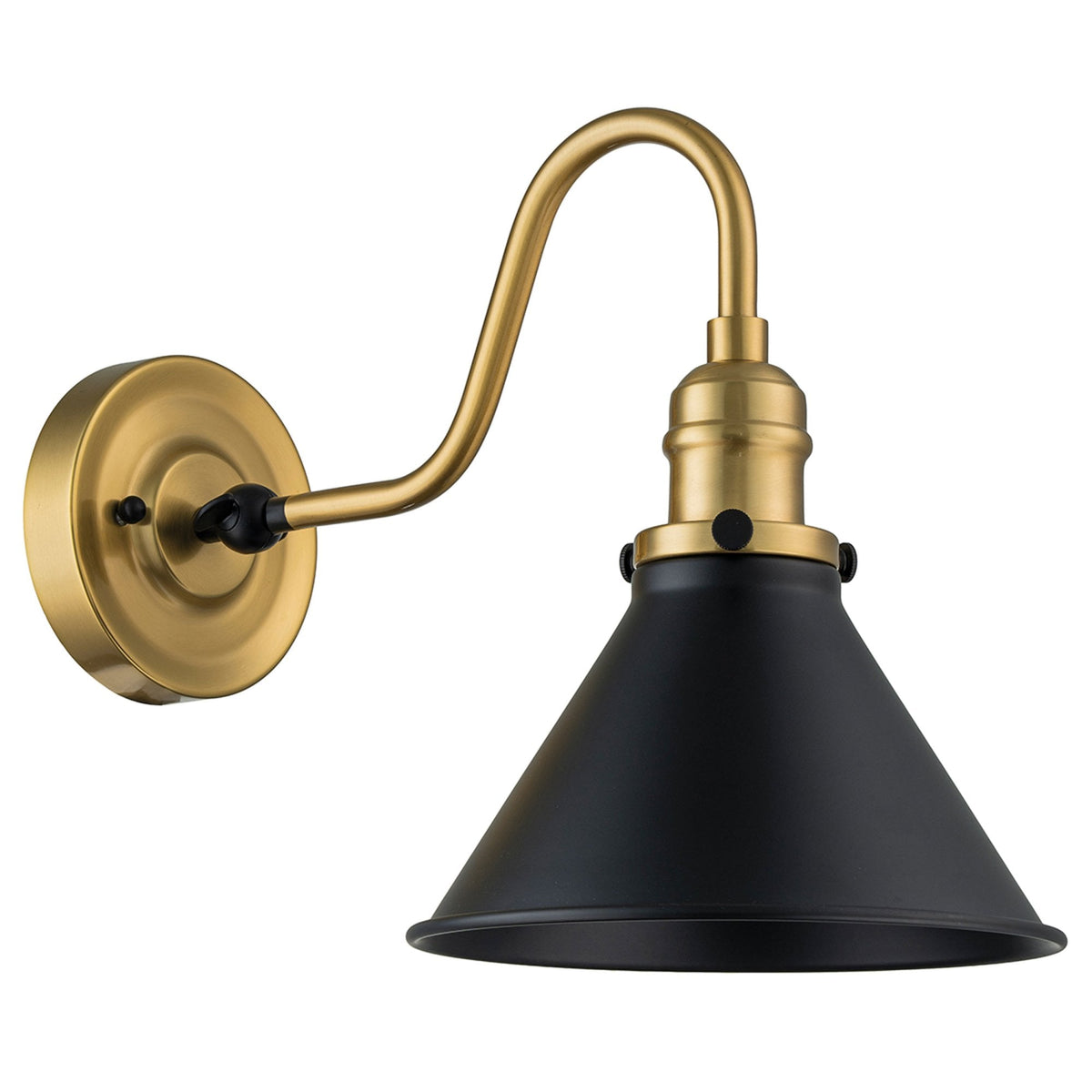 Provence Wall Light in Aged Brass and Matte Black