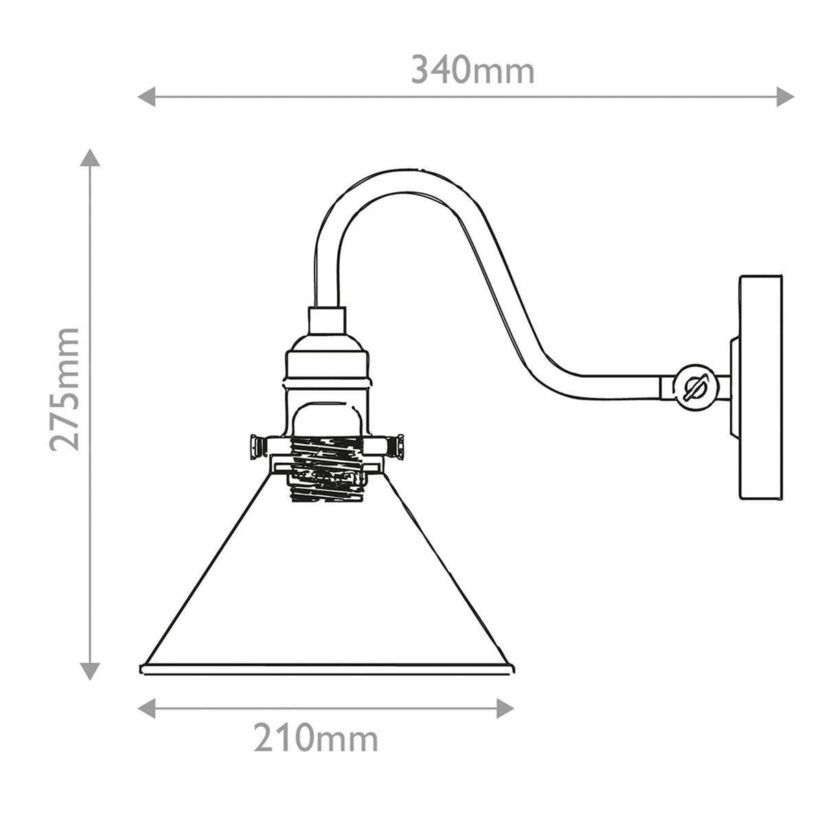 Provence Wall Light in Aged Brass and Matte Black