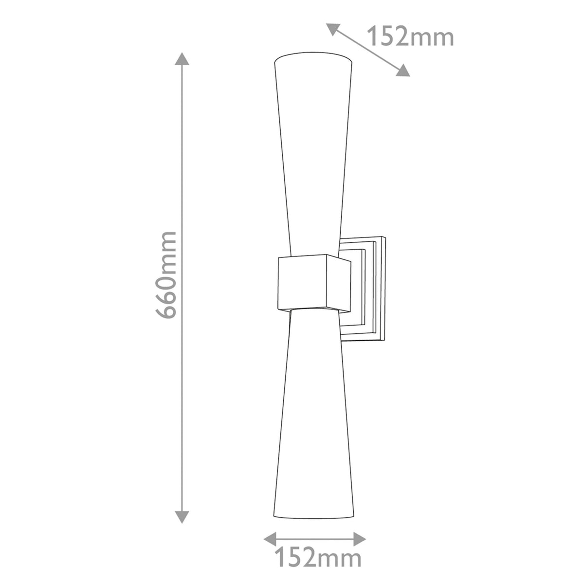 Kristy Up and Down IP44 Wall Light in Distressed Gold with Opal Glass Diffusers