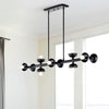 Palta Ten Light Linear Pendant in Satin Black