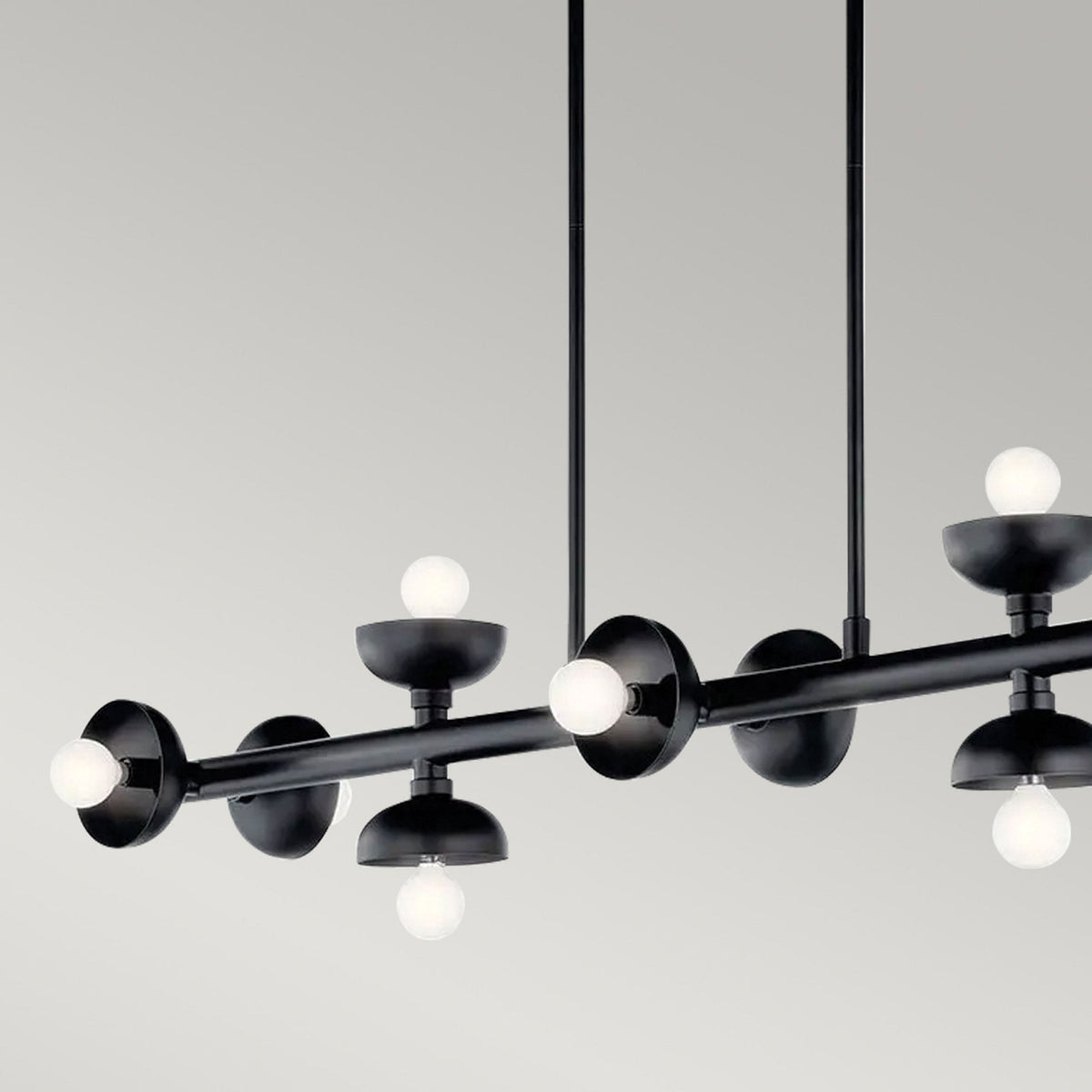 Palta Ten Light Linear Pendant in Satin Black