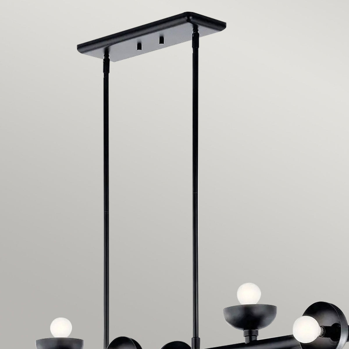Palta Ten Light Linear Pendant in Satin Black