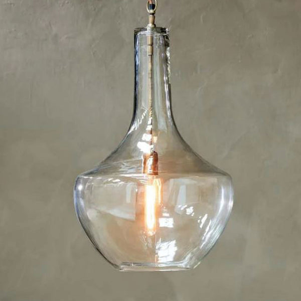 Agatarla Large Glass Pendant With Antique Brass Detail