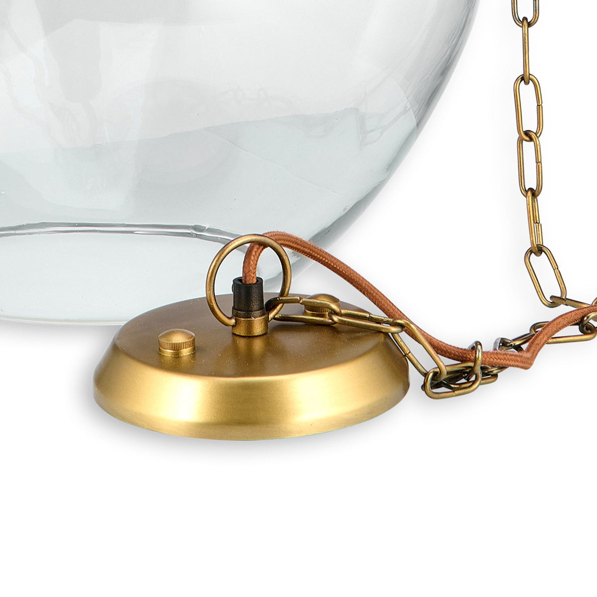 Agatarla Large Glass Pendant With Antique Brass Detail