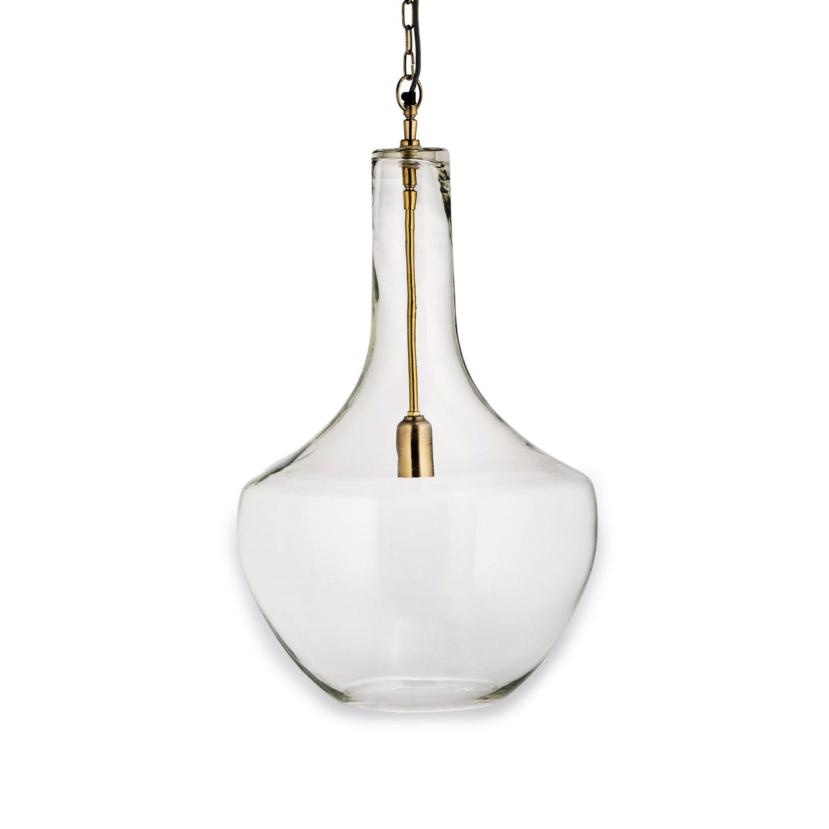 Agatarla Large Glass Pendant With Antique Brass Detail