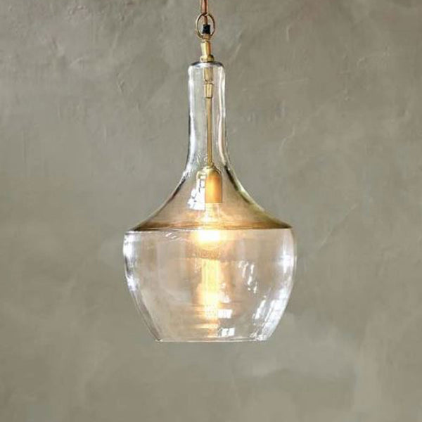 Agatarla Small Glass Pendant With Antique Brass Detail