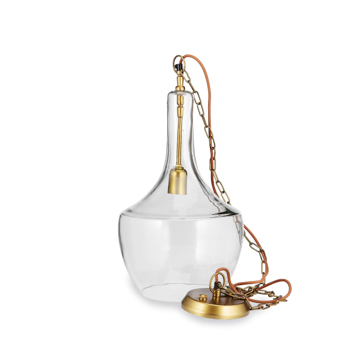 Agatarla Small Glass Pendant With Antique Brass Detail