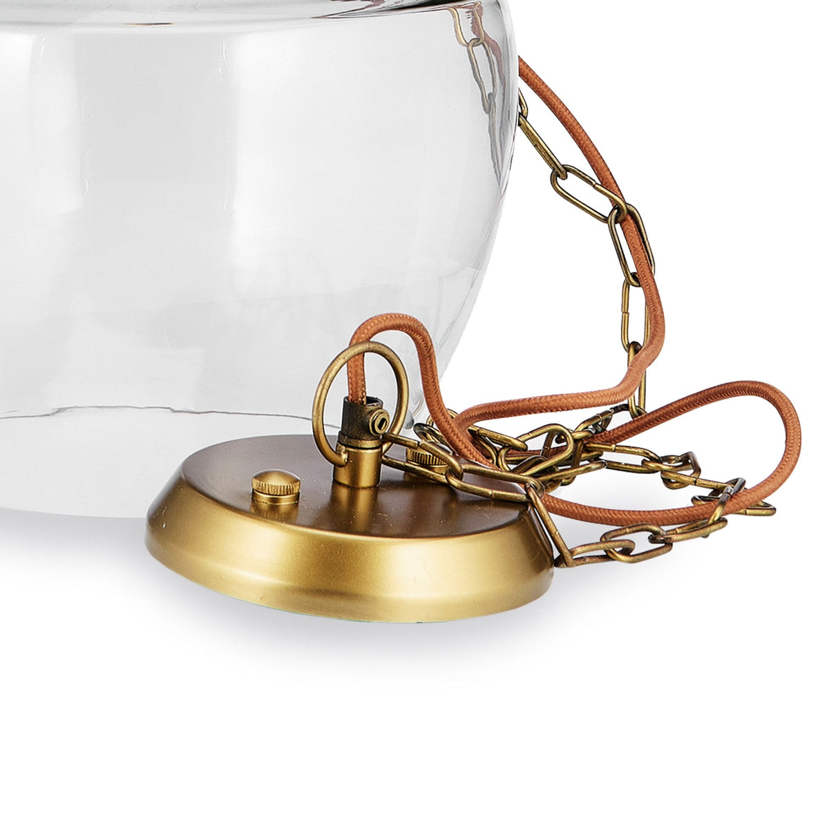 Agatarla Small Glass Pendant With Antique Brass Detail