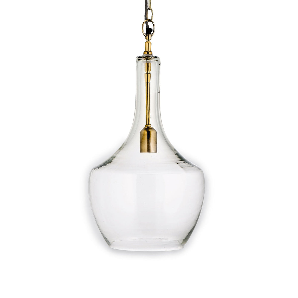 Agatarla Small Glass Pendant With Antique Brass Detail