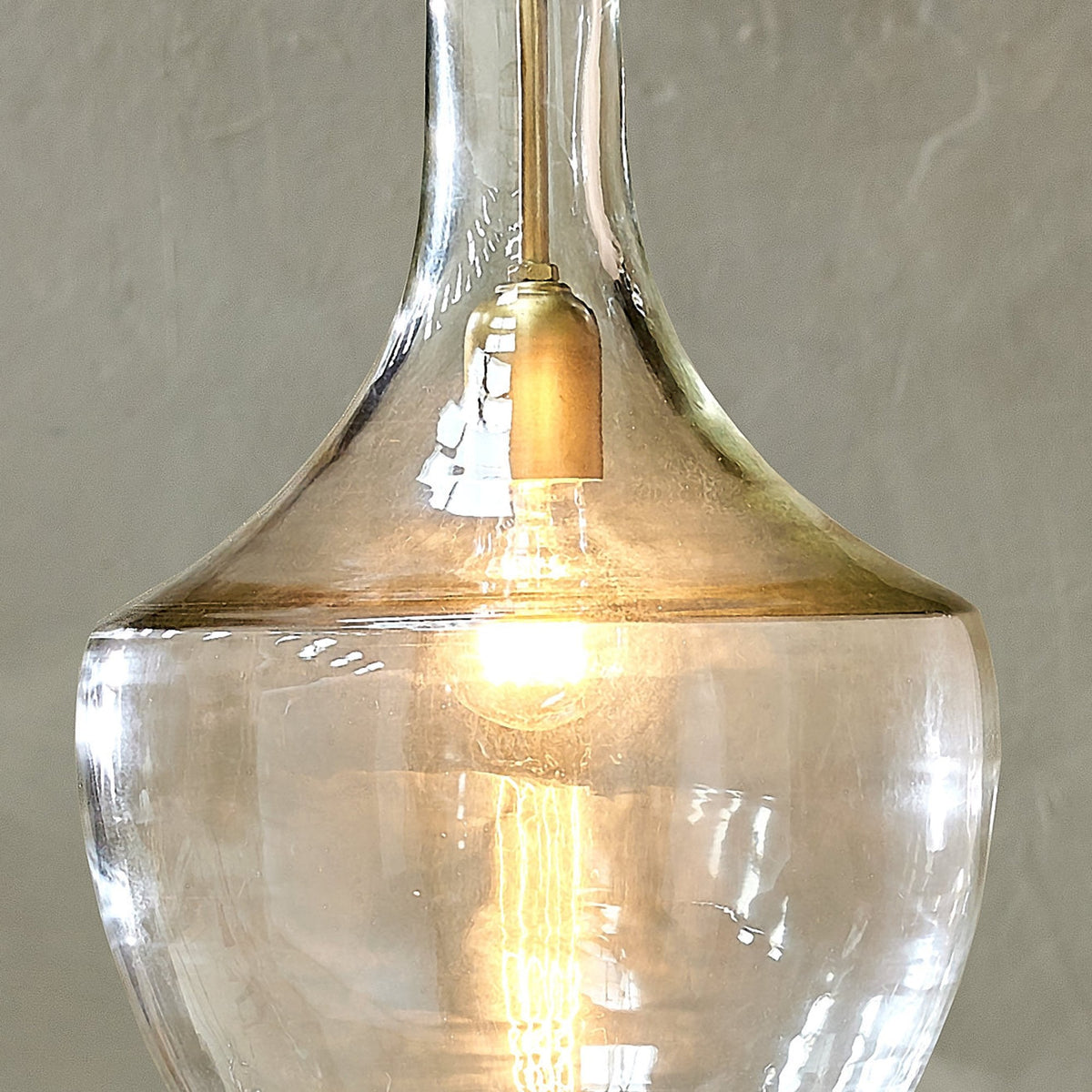 Agatarla Small Glass Pendant With Antique Brass Detail