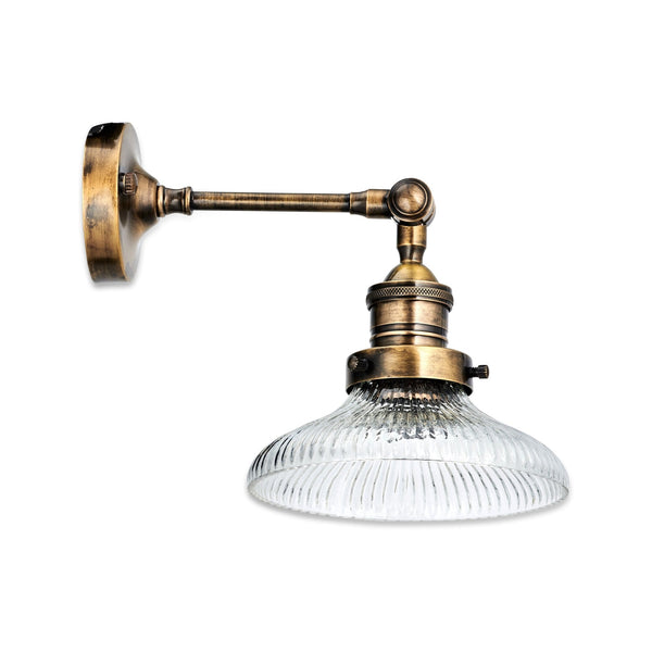 Zowie Small Recycled Glass Wall Light in Antique Brass