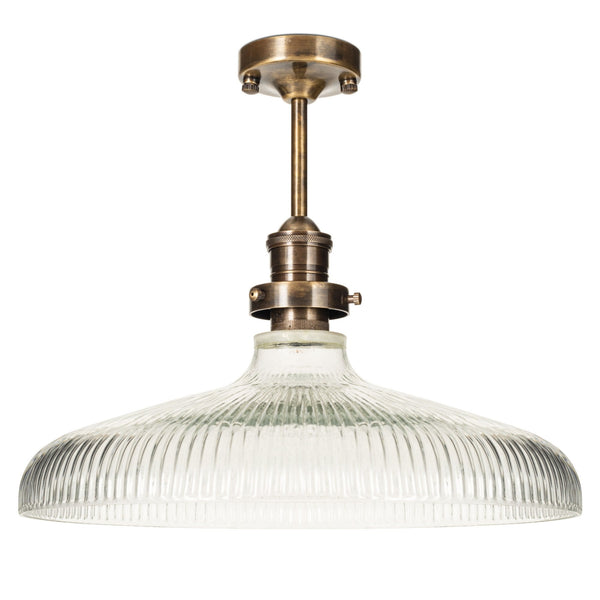 Zowie Large Recycled Glass Ceiling Light in Antique Brass