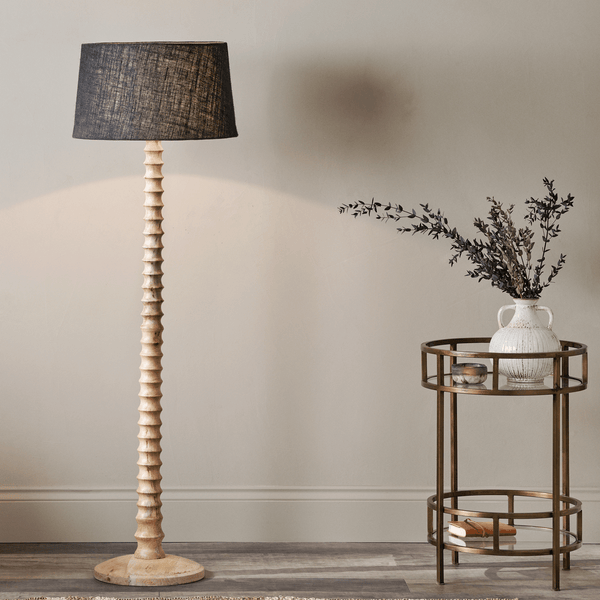 Avisa Floor Lamp Base In Natural Mango Wood