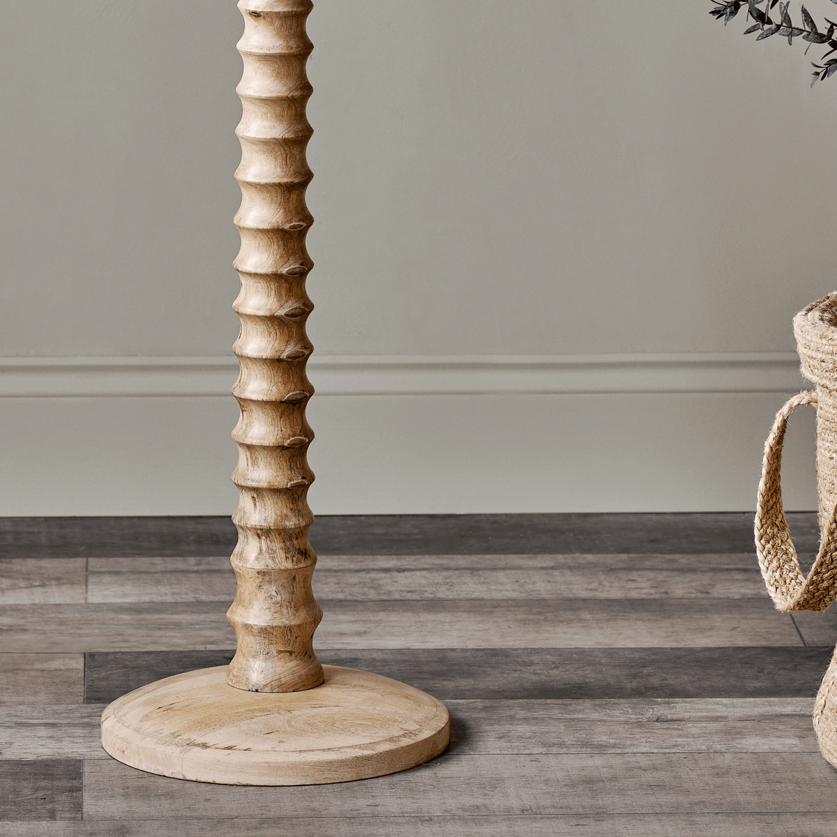Avisa Floor Lamp Base In Natural Mango Wood
