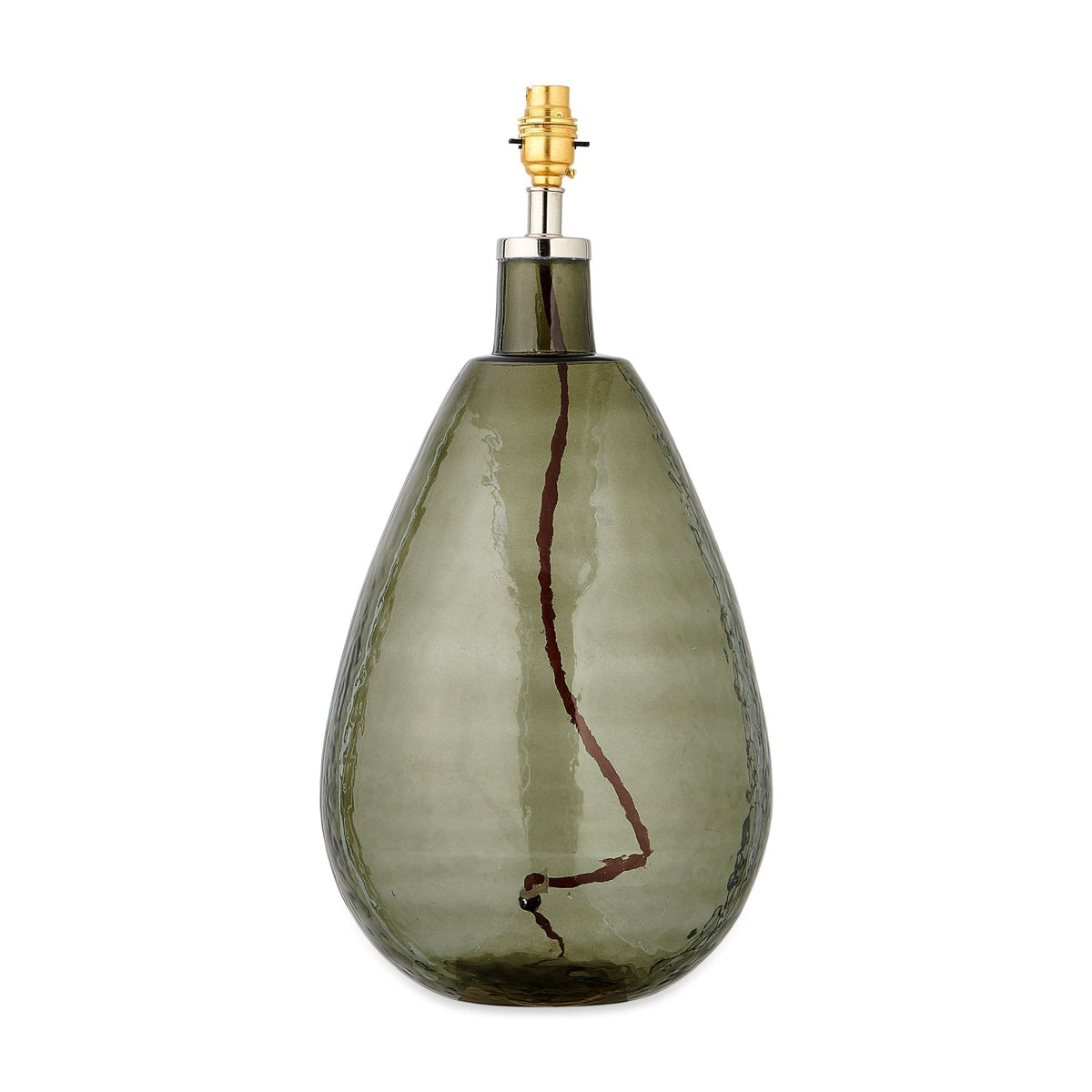 Baba Large Tall Hammered Glass Table Lamp Base In Green