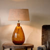 Baba Large Tall Hammered Glass Table Lamp Base In Burnt Amber