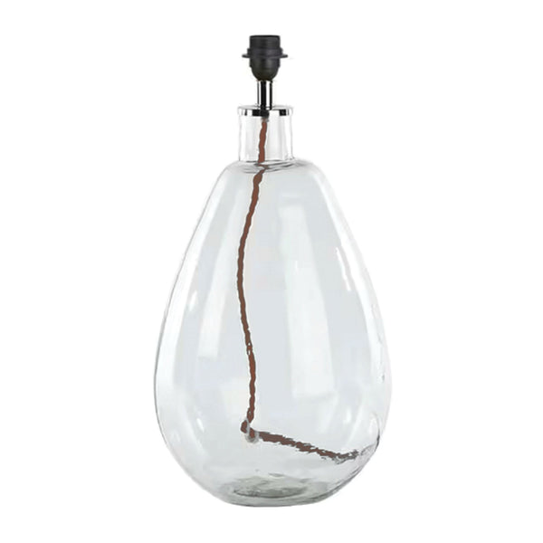 Baba Large Tall Hammered Clear Glass Table Lamp Base