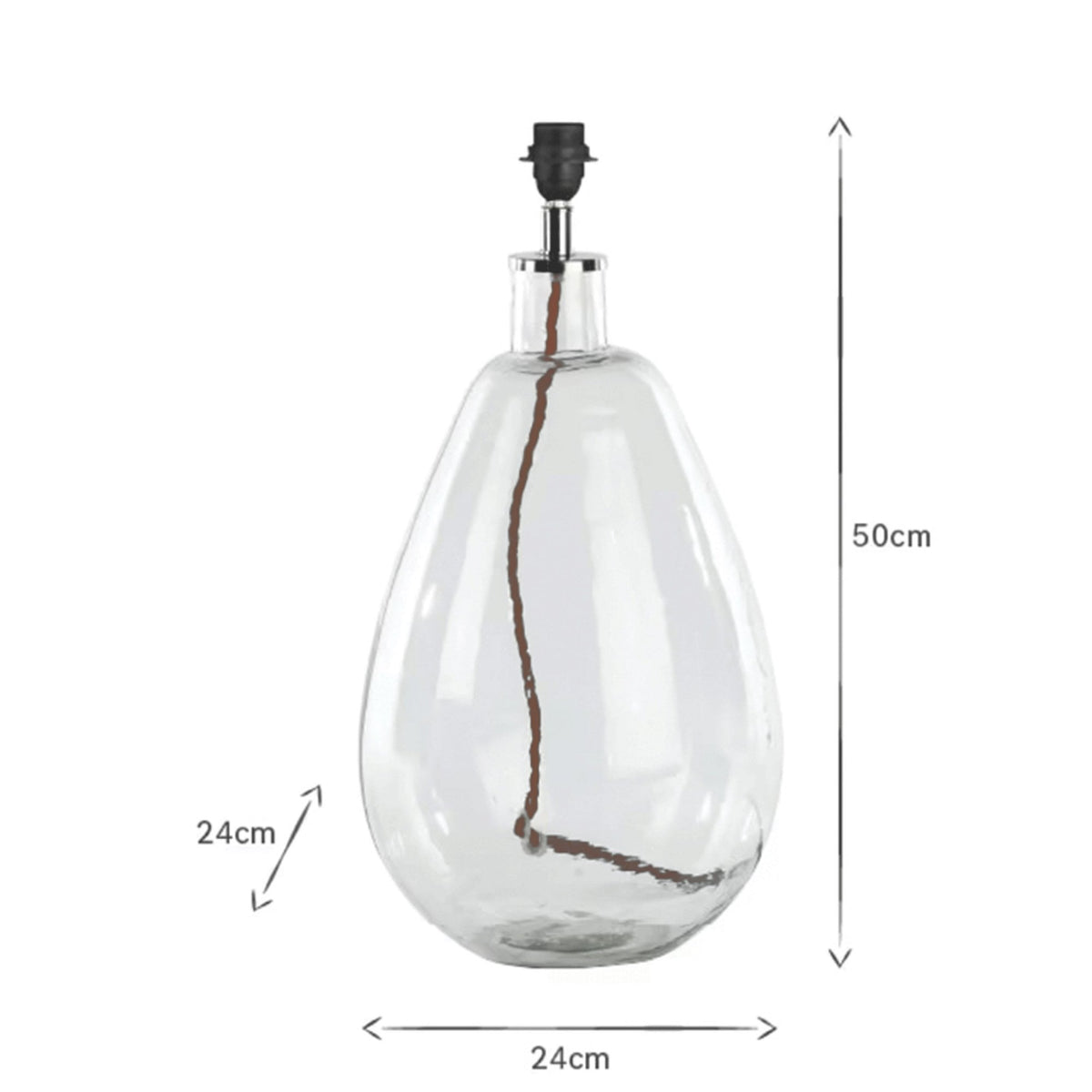Baba Large Tall Hammered Clear Glass Table Lamp Base