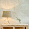 Baba Large Wide Hammered Clear Glass Table Lamp Base