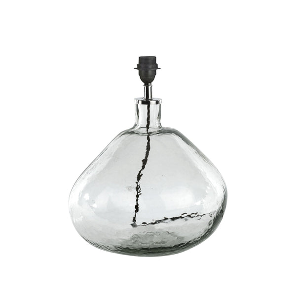 Baba Large Wide Hammered Clear Glass Table Lamp Base