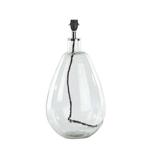 Baba Small Tall Hammered Clear Glass Table Lamp Base