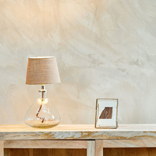 Baba Small Wide Hammered Clear Glass Table Lamp Base