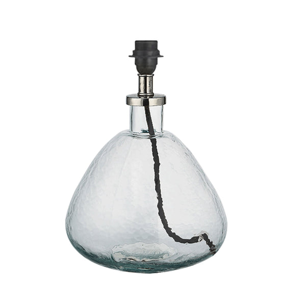 Baba Small Wide Hammered Clear Glass Table Lamp Base