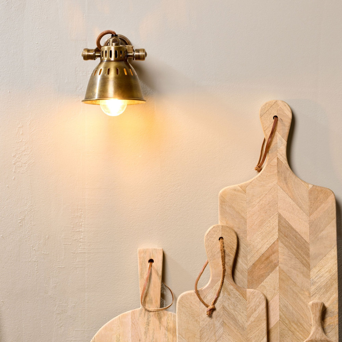 Tubu Single Brass Spot Light for Wall or Ceiling Mounting in Antique Brass