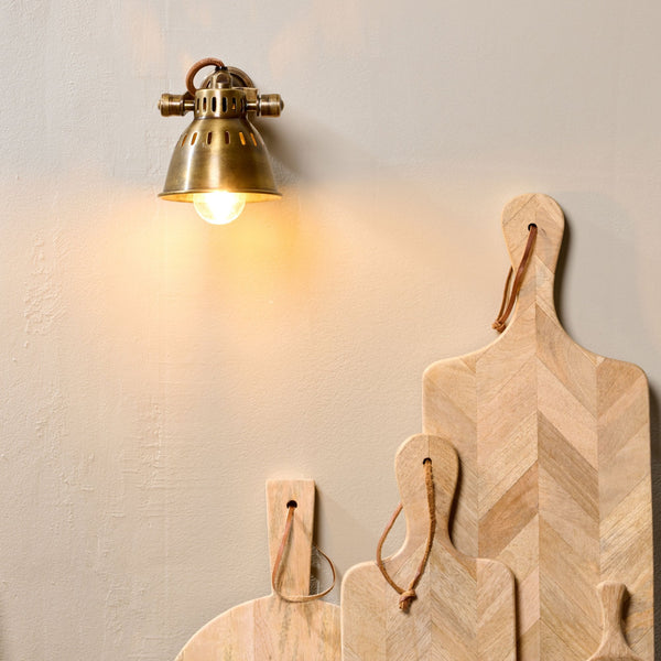 Tubu Single Brass Spot Light for Wall or Ceiling Mounting in Antique Brass