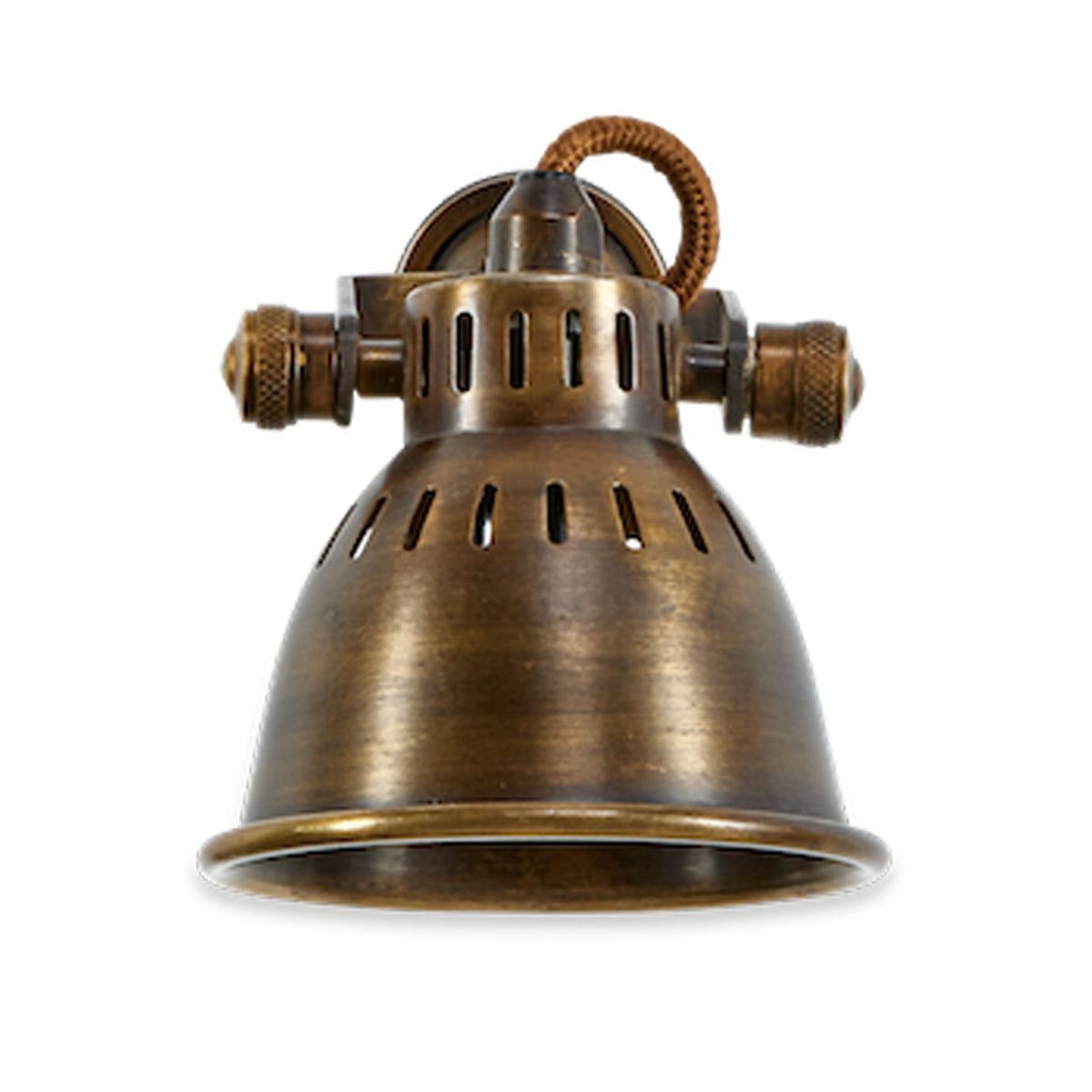 Tubu Single Brass Spot Light for Wall or Ceiling Mounting in Antique Brass