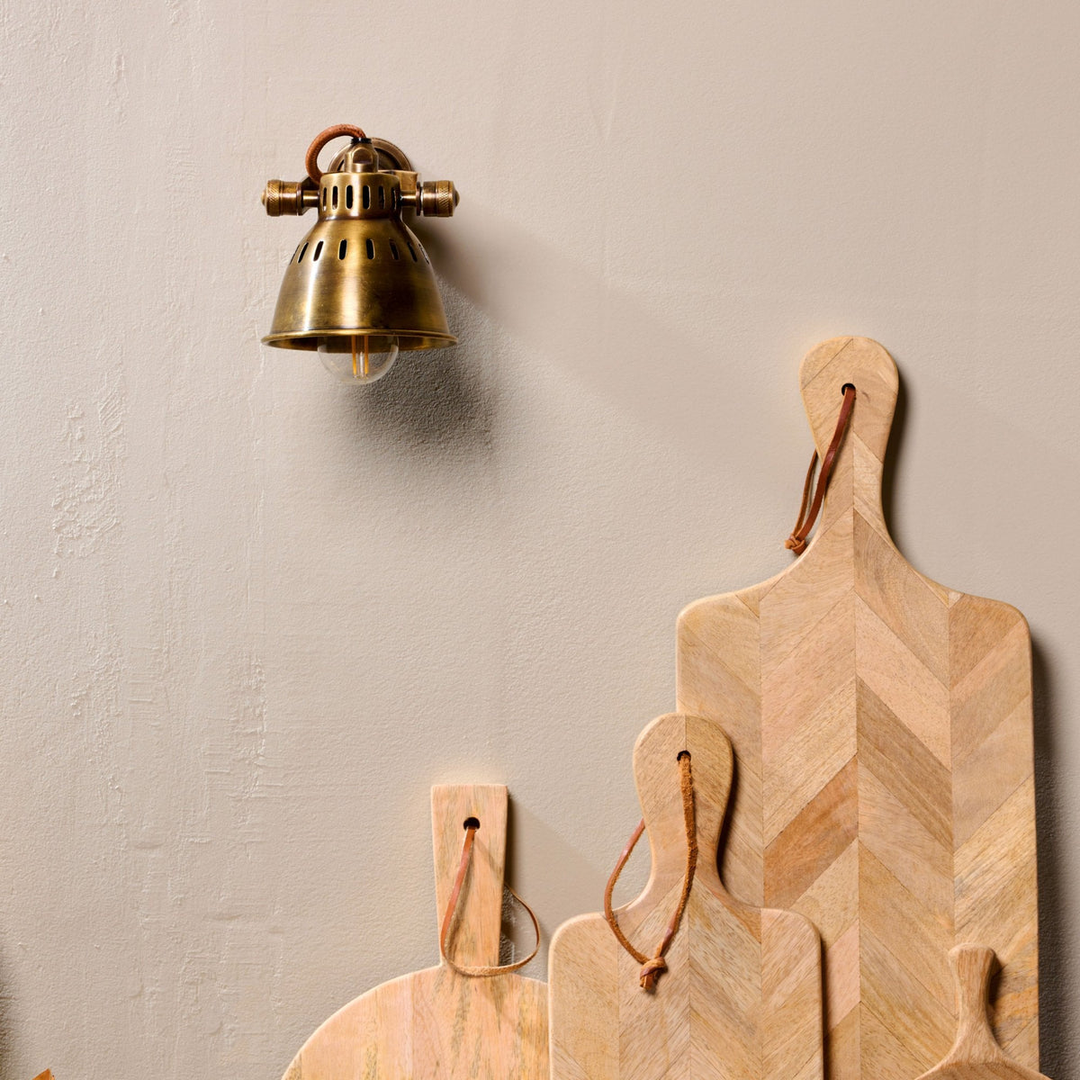 Tubu Single Brass Spot Light for Wall or Ceiling Mounting in Antique Brass