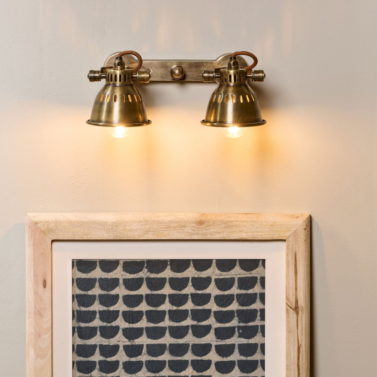 Tubu Double Brass Spot Light for Wall or Ceiling Mounting in Antique Brass