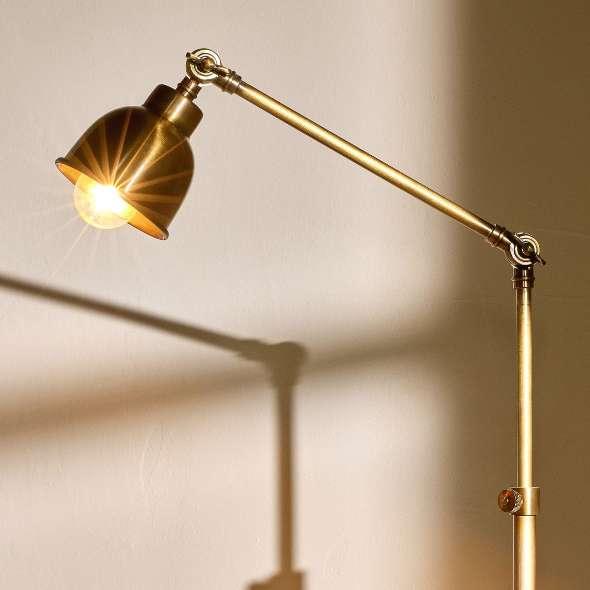Chapda Adjustable Floor Lamp in Antiqued Brass