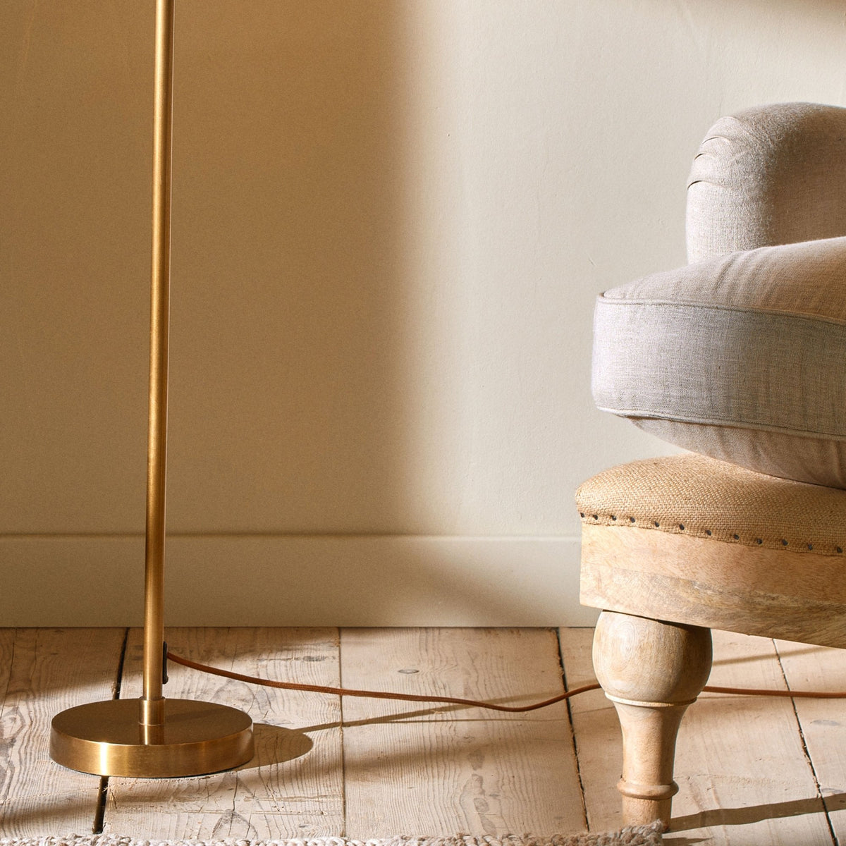 Chapda Adjustable Floor Lamp in Antiqued Brass