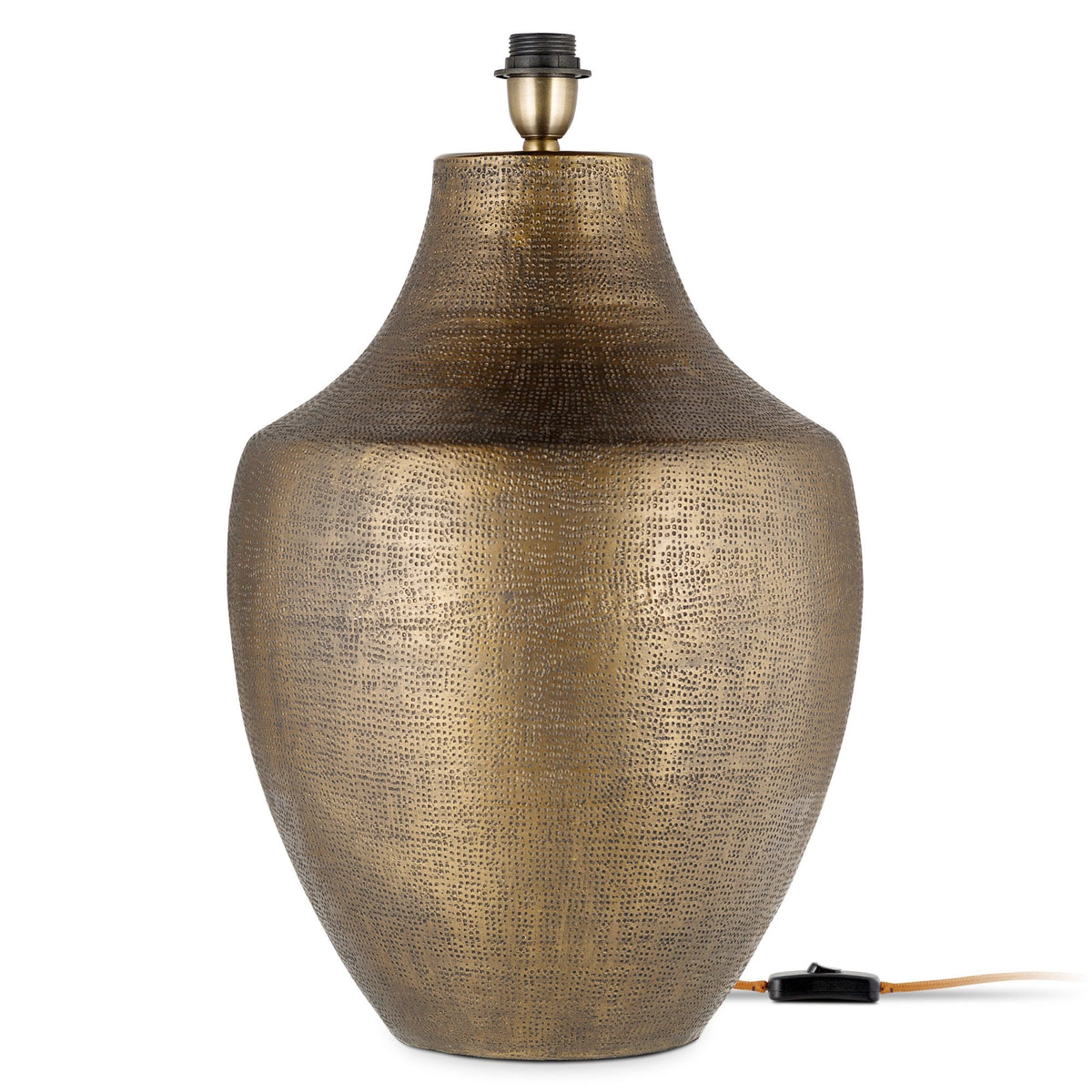 Tanda Extra Large Etched Statement Table Lamp in Antique Brass
