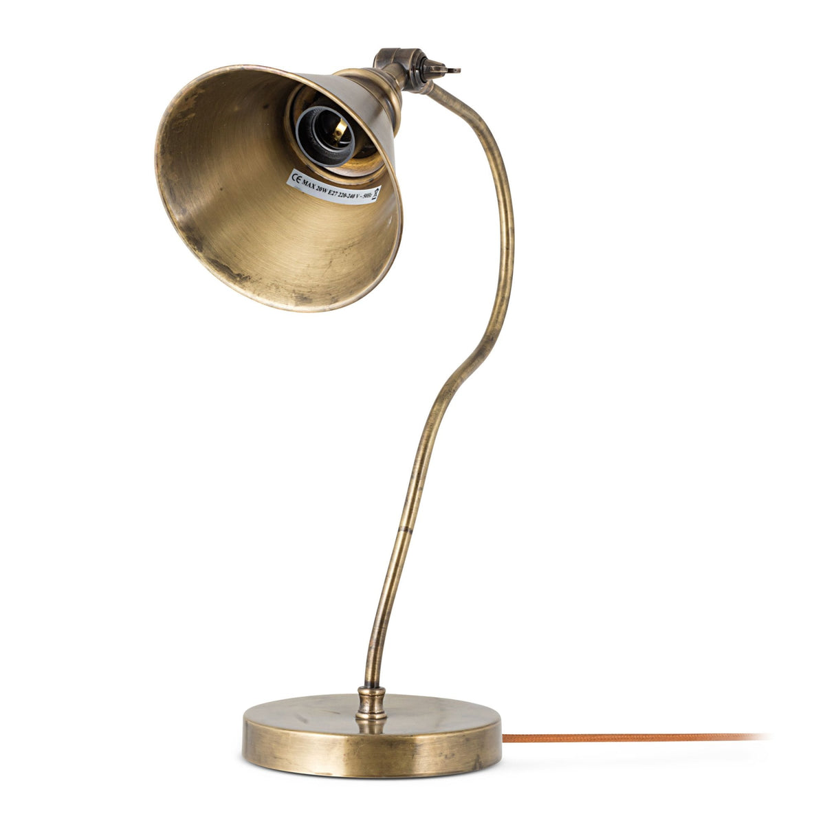 Damba Adjustable Desk Lamp in Antique Brass