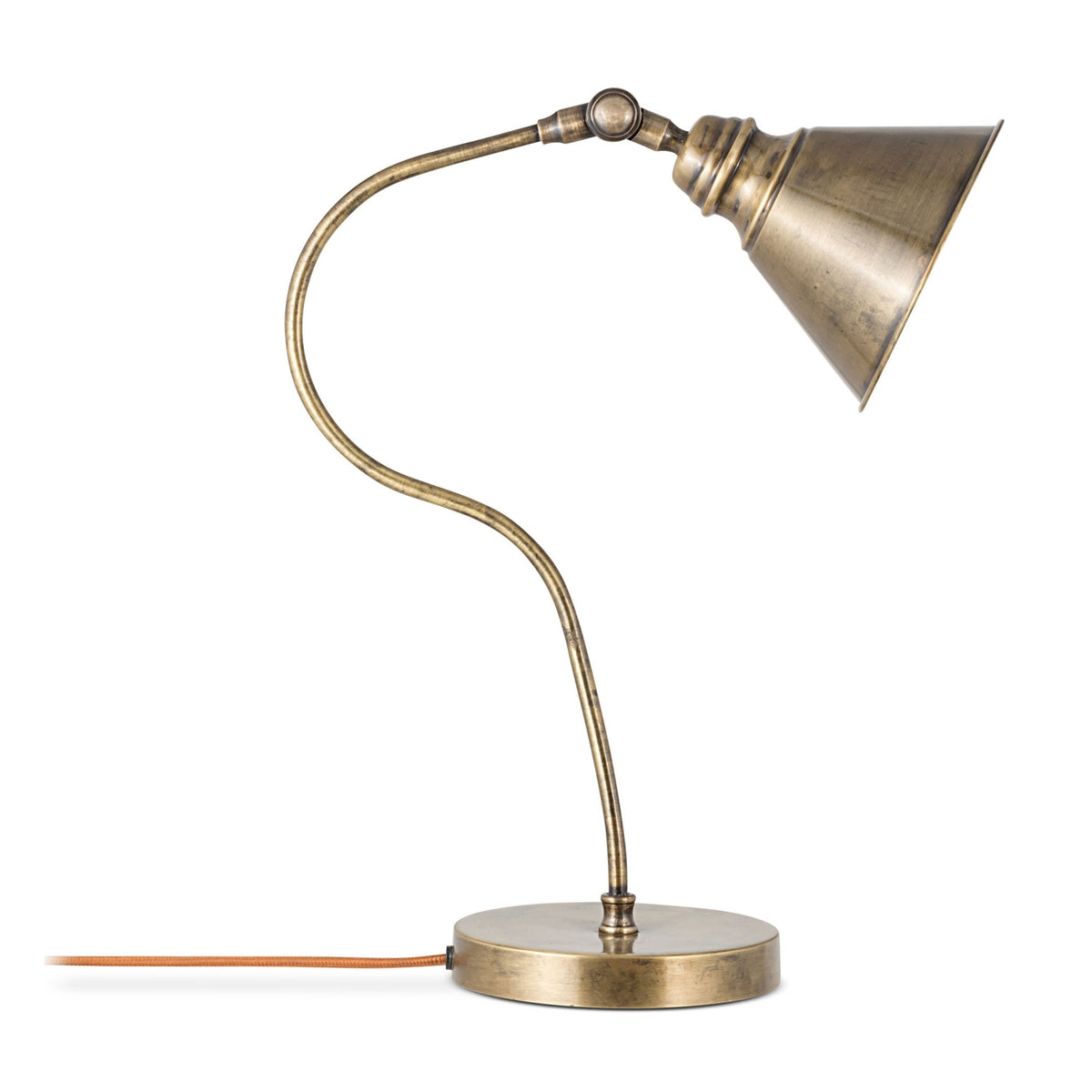 Damba Adjustable Desk Lamp in Antique Brass