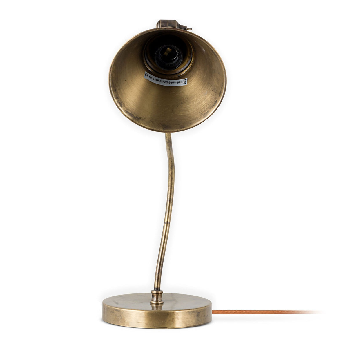 Damba Adjustable Desk Lamp in Antique Brass