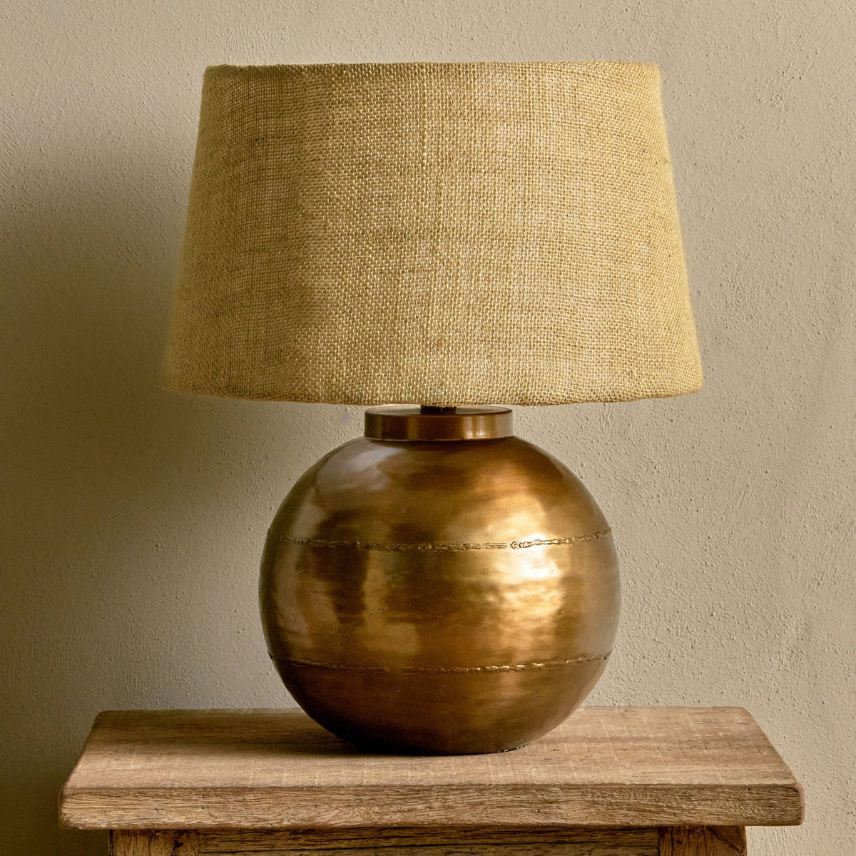 Rasan Table Lamp in Antique Brass