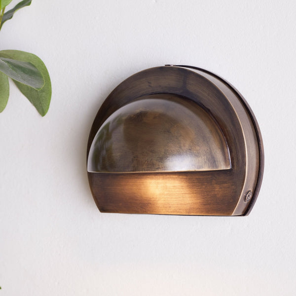 Datu Outdoor Wall Lamp in Solid Brass With Antique Finish