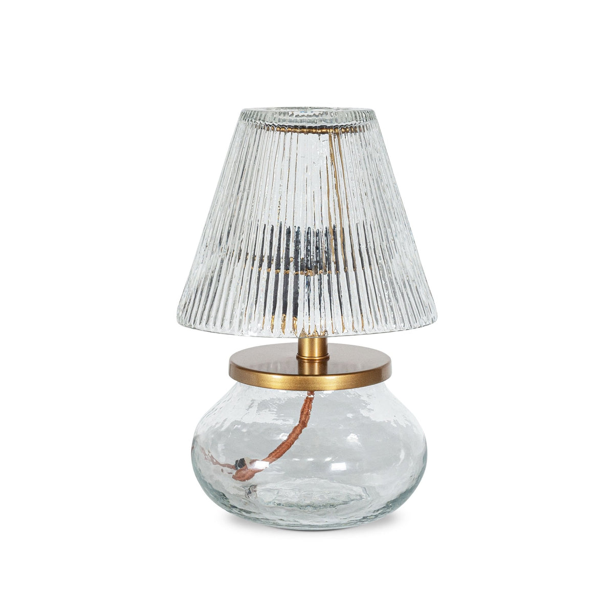 Dimalai Clear Glass Table Lamp with Fluted Glass Shade