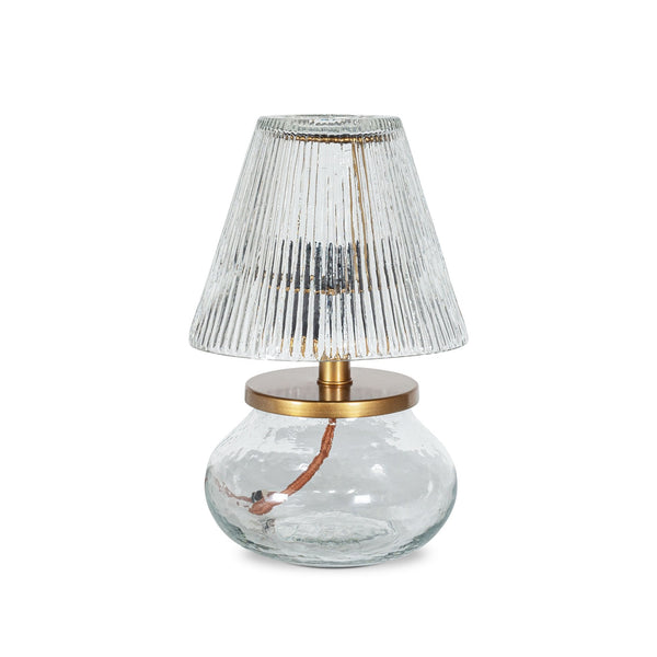 Dimalai Clear Glass Table Lamp with Fluted Glass Shade