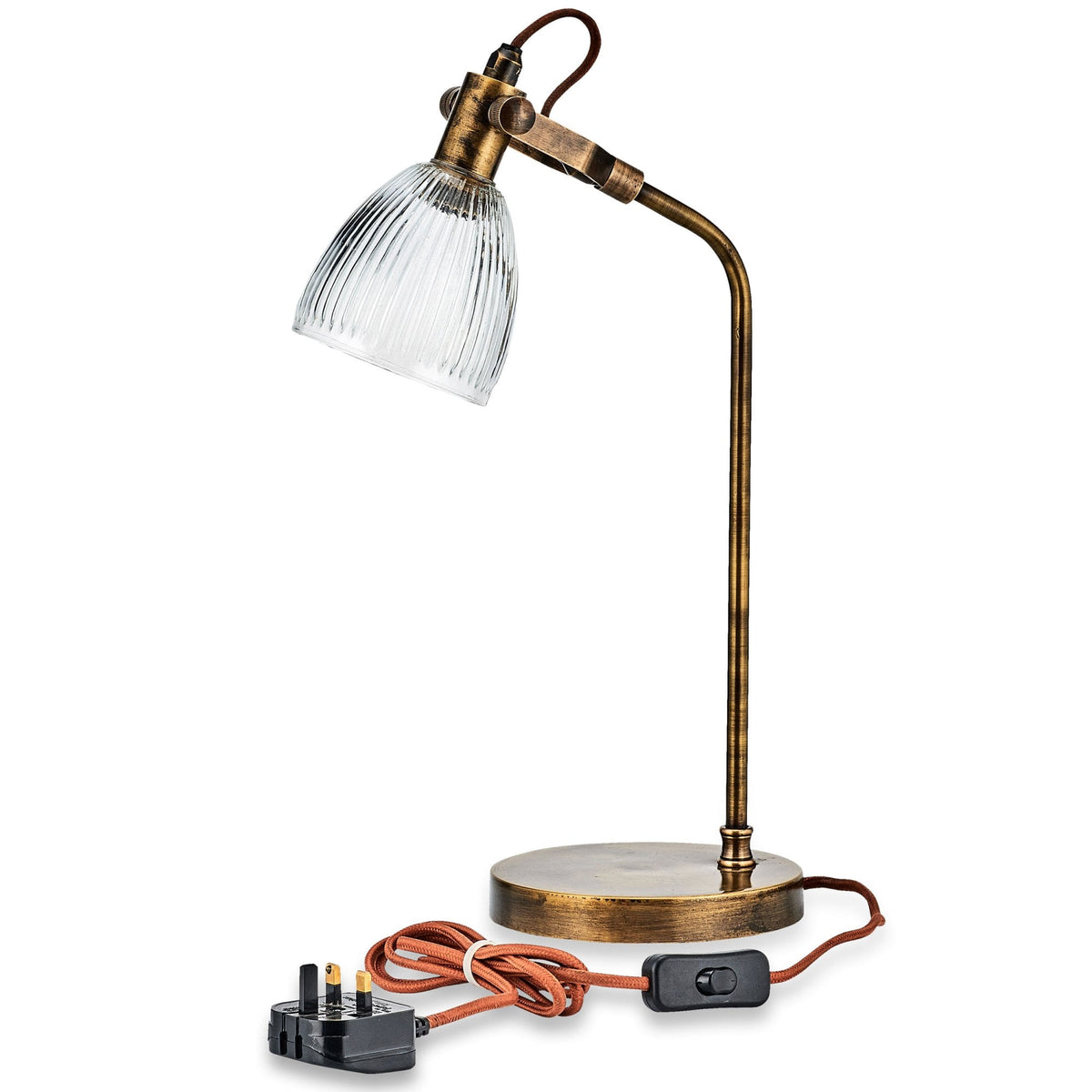 Rarni Recycled Glass Table Lamp in Antique Brass